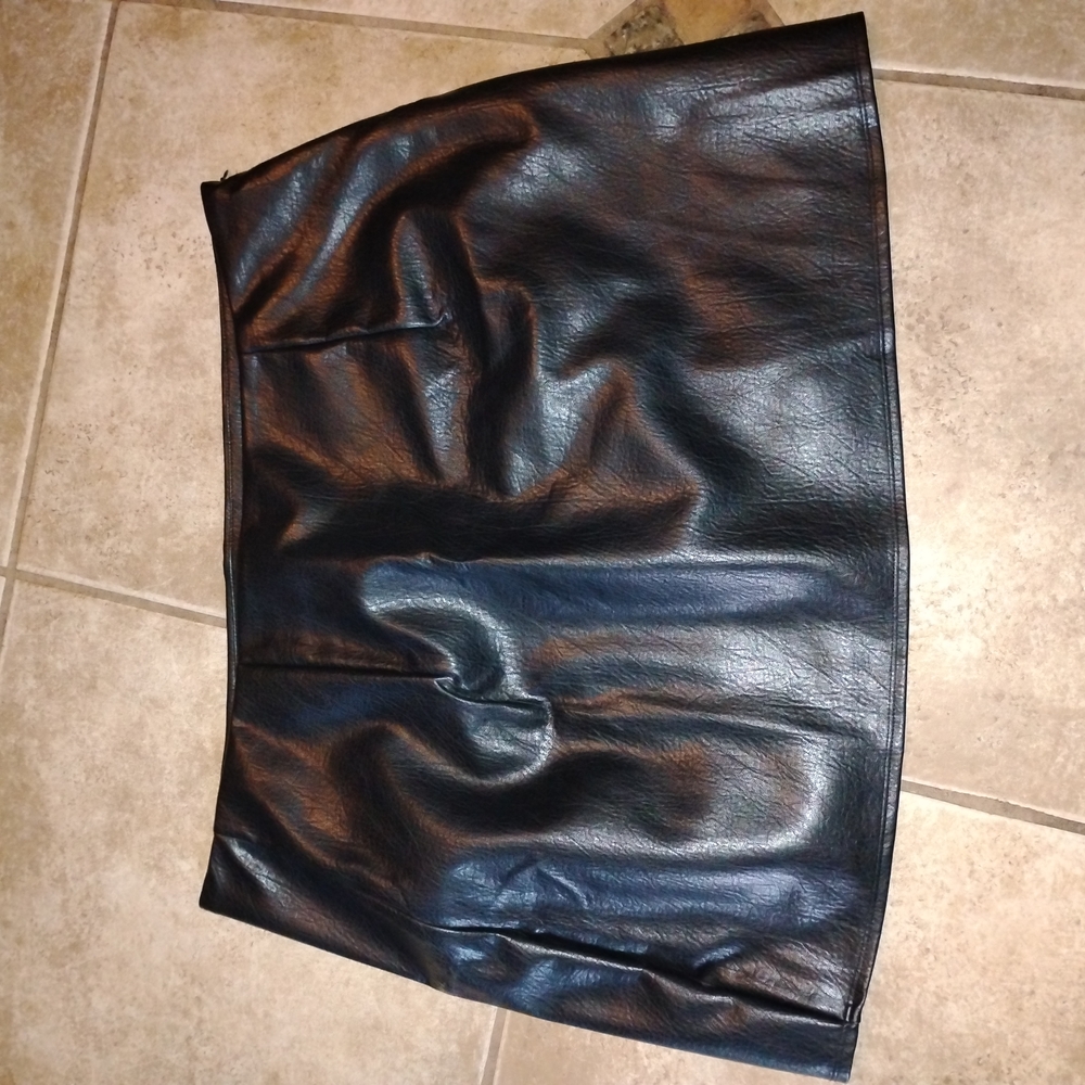 Old Navy Black Faux Leather Mini Skirt